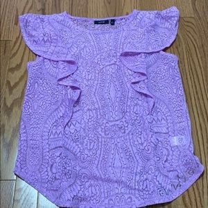 Sheer print petite top